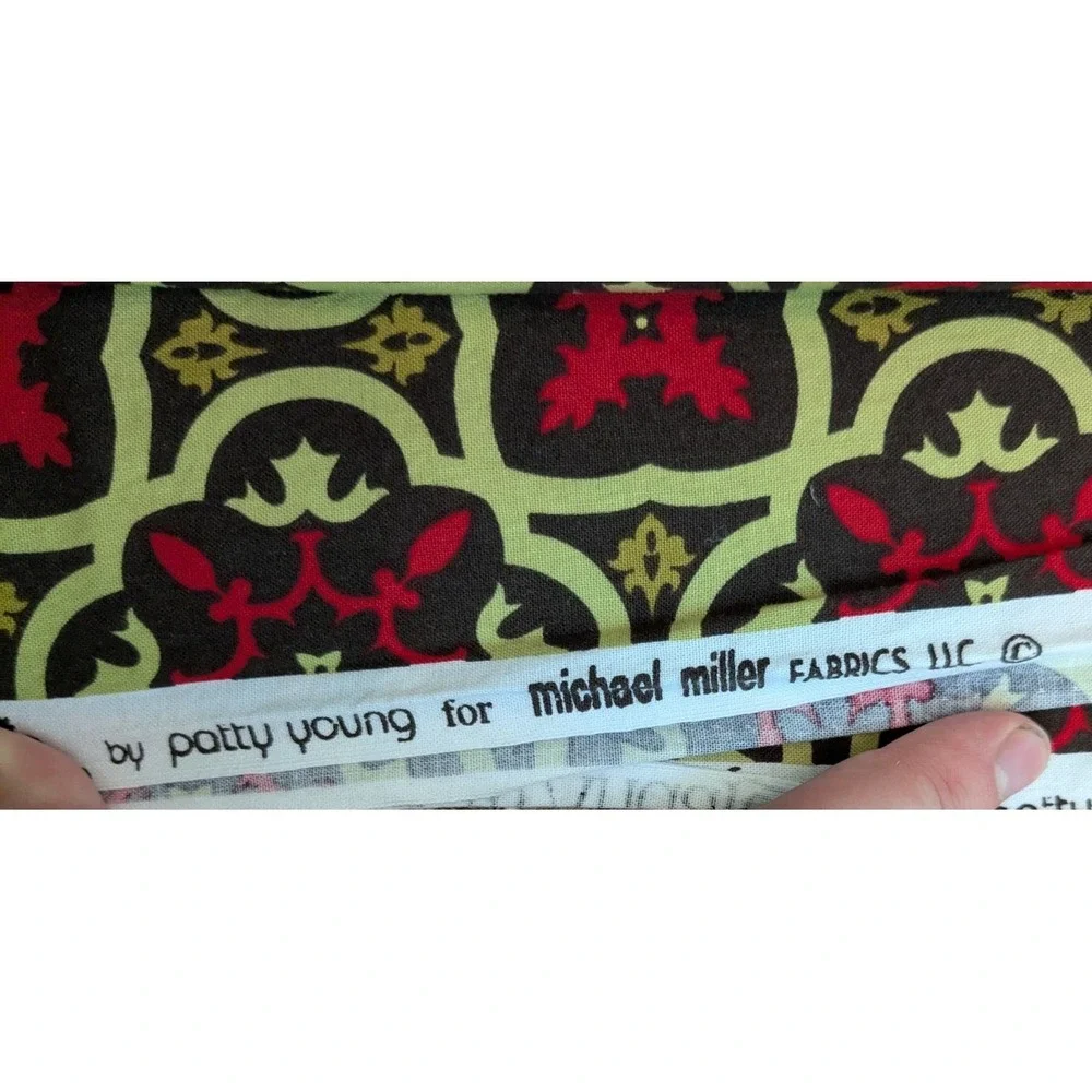 5.5 Yard Michael Miller Fabric Andalucia Red Green Geometric Moorish Tile 200x42